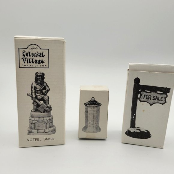 Lefton Colonial Village Collection Silas Notfel Statue Road Sign For Sale Mail - Picture 5 of 5